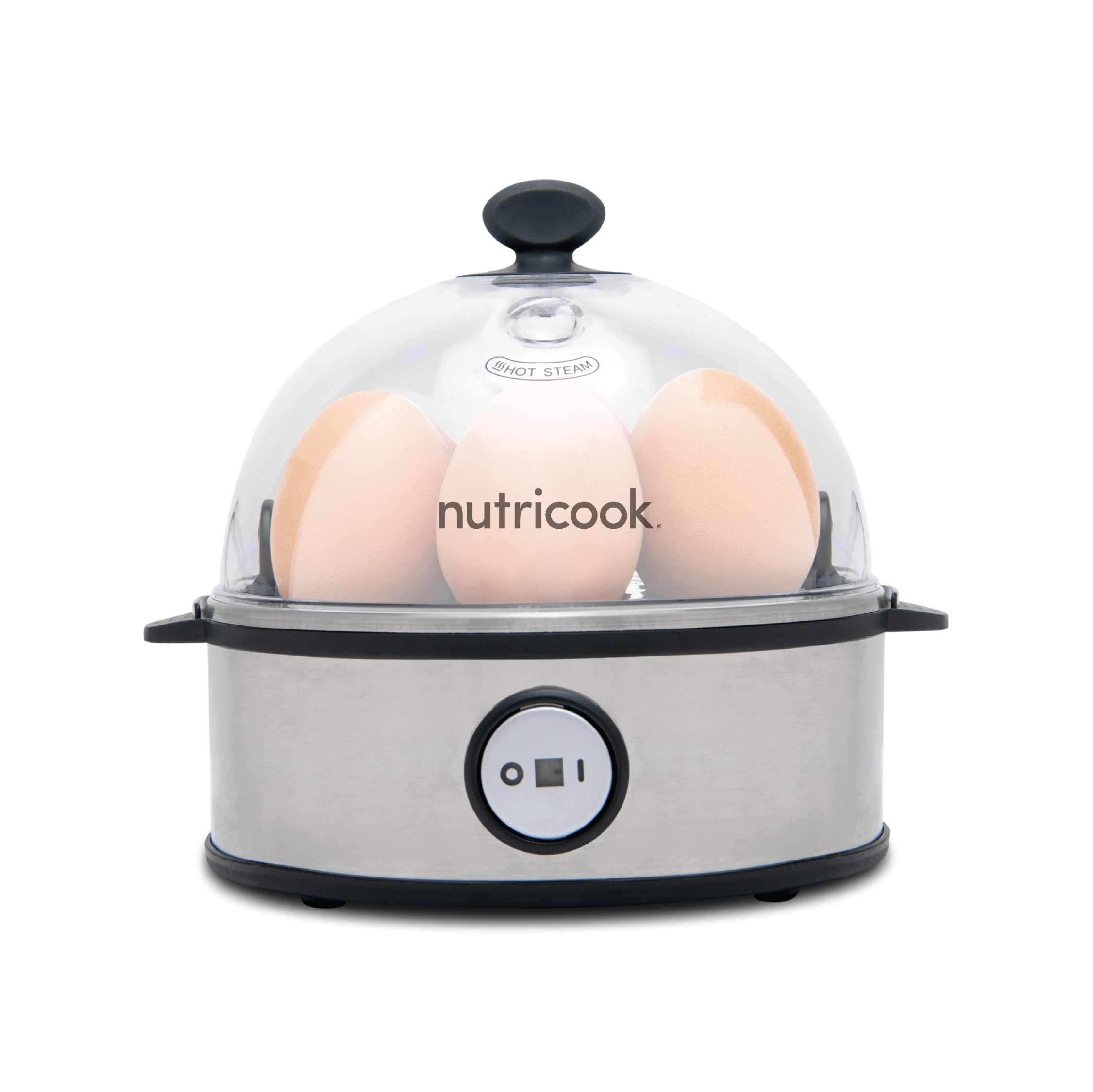 NutriCook Rapid Egg Cooker: 7 Egg Capacity Electric Egg Cooker for Boiled Eggs, Poached Eggs, Scrambled Eggs, or Omelettes with Auto Shut Off Feature - Silver NutriCook Rapid Egg Cooker: 7 Egg Capacity Electric Egg Cooker for Boiled Eggs, Poached Eggs, Scrambled Eggs, or Omelettes with Auto Shut Off Feature - Silver